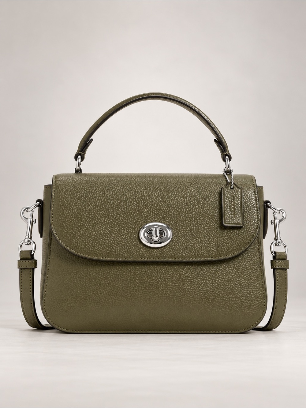 Coach Marlie C1557 Top Handle Satchel Crossbody Surplus Olive Green Leather NWOT